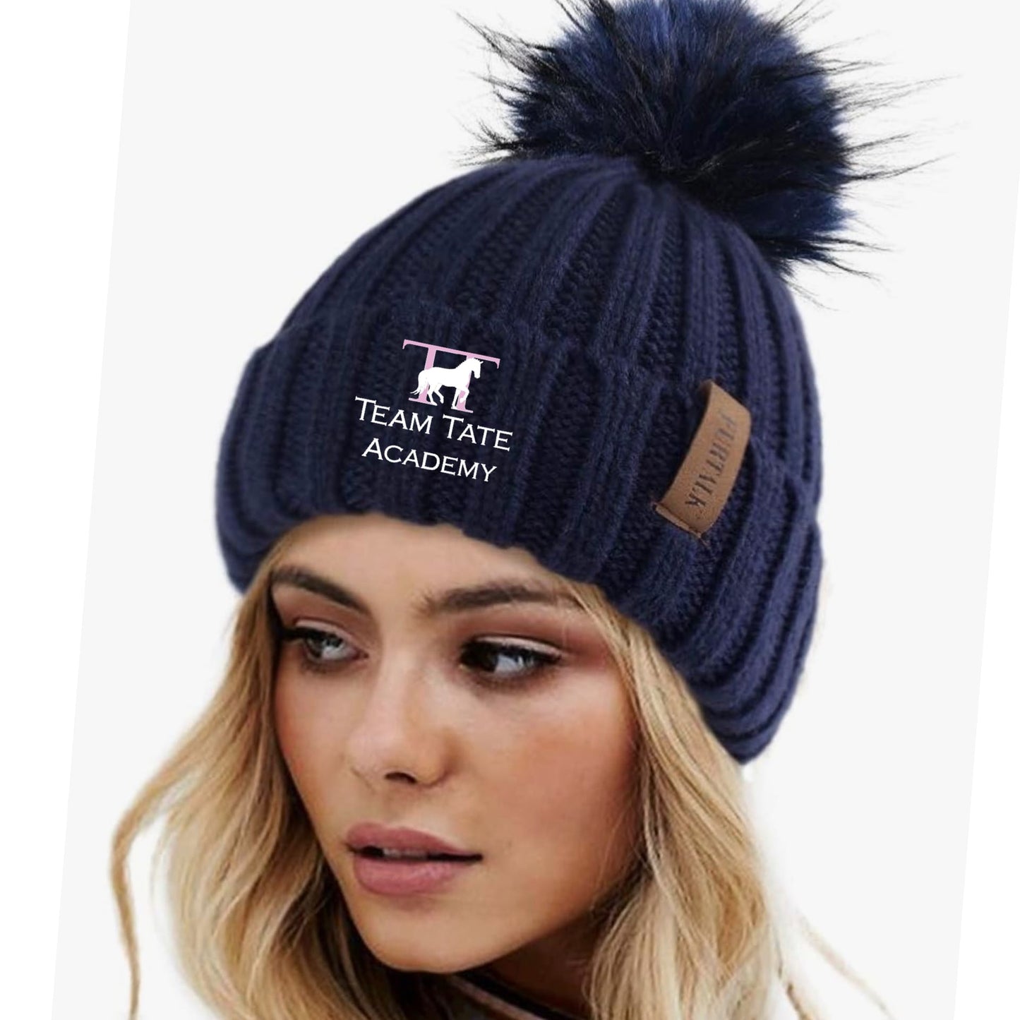 Equestrian Team Apparel custom hats Team Tate- PomPom Hat equestrian team apparel online tack store mobile tack store custom farm apparel custom show stable clothing equestrian lifestyle horse show clothing riding clothes Team Tate- PomPom Hat horses equestrian tack store