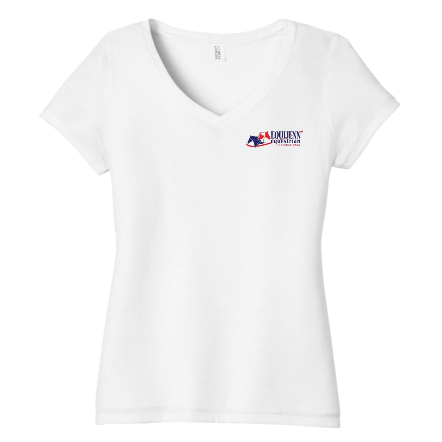 Equestrian Team Apparel White / XS Equijenn Equestrian International - V neck tee equestrian team apparel online tack store mobile tack store custom farm apparel custom show stable clothing equestrian lifestyle horse show clothing riding clothes Equijenn Equestrian International - V neck tee horses equestrian tack store