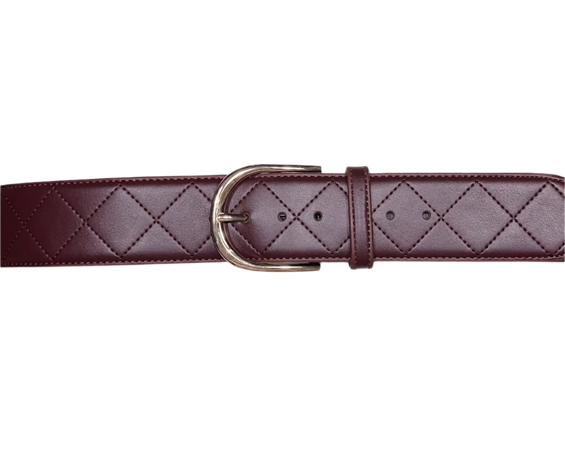 Mane Street Burgundy/Gold Buckle / S Mane Street- Quilted Leather Belts equestrian team apparel online tack store mobile tack store custom farm apparel custom show stable clothing equestrian lifestyle horse show clothing riding clothes Mane Street- Quilted Leather Belts horses equestrian tack store