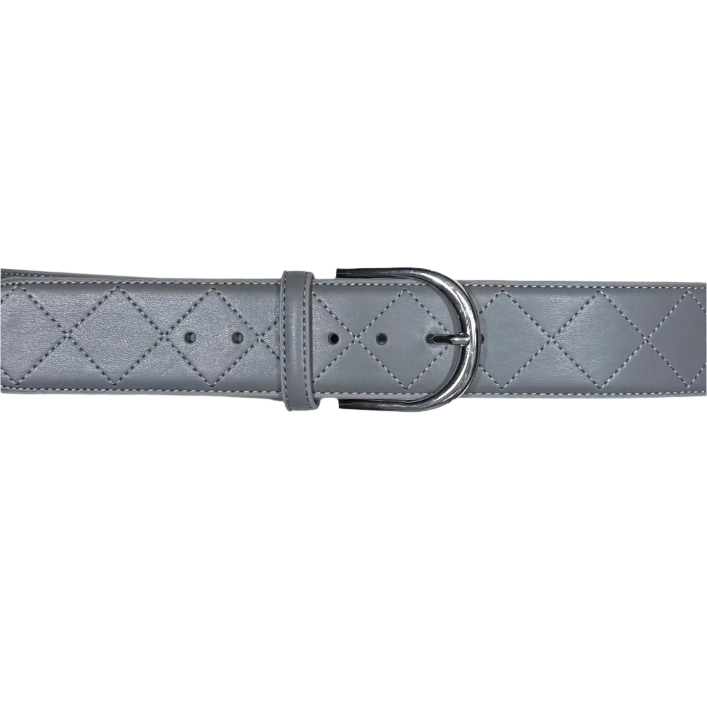 Mane Street Grey/Silver Buckle / S Mane Street- Quilted Leather Belts equestrian team apparel online tack store mobile tack store custom farm apparel custom show stable clothing equestrian lifestyle horse show clothing riding clothes Mane Street- Quilted Leather Belts horses equestrian tack store