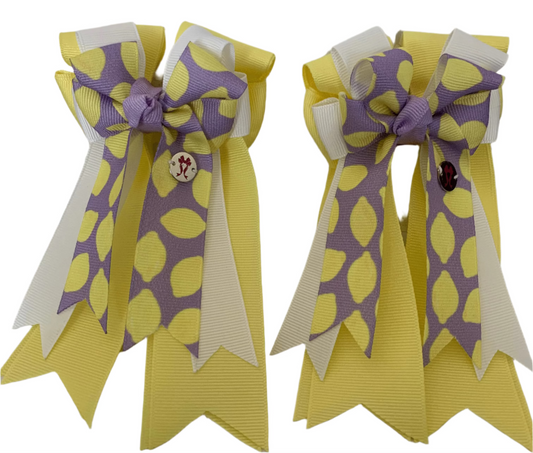 PonyTail Bows 3" Tails PonyTail Bows- Lavender Lemons equestrian team apparel online tack store mobile tack store custom farm apparel custom show stable clothing equestrian lifestyle horse show clothing riding clothes PonyTail Bows | Equestrian Hair Accessories horses equestrian tack store