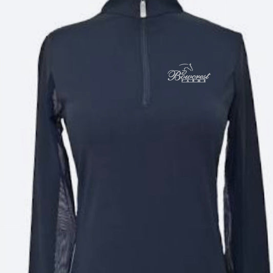 Equestrian Team Apparel Navy / XS / Ladies Bowcrest Farms - Sun Shirts (ladies/youth) equestrian team apparel online tack store mobile tack store custom farm apparel custom show stable clothing equestrian lifestyle horse show clothing riding clothes Bowcrest Farms - Sun Shirts (ladies/youth) horses equestrian tack store