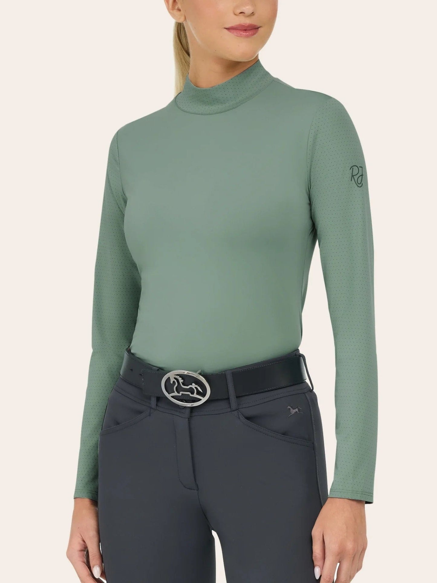 RJ Classics Sunshirt XXS / Iceberg Green RJ Classics- Jemma Mock Neck Shirt equestrian team apparel online tack store mobile tack store custom farm apparel custom show stable clothing equestrian lifestyle horse show clothing riding clothes RJ Classics- Jemma Mock Neck Shirt horses equestrian tack store