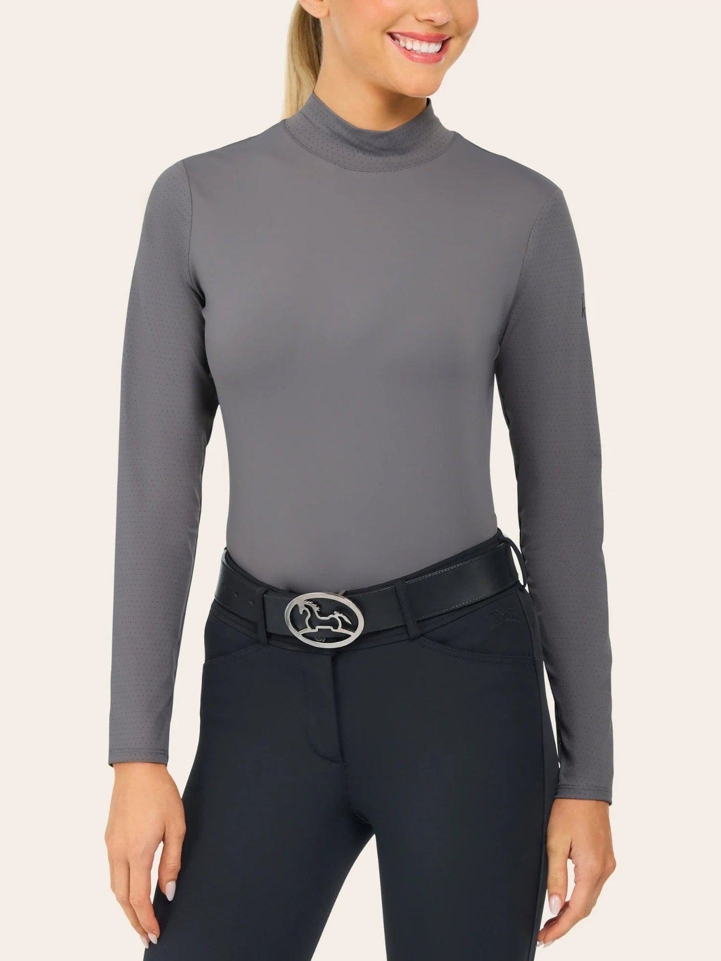 RJ Classics Sunshirt XXS / Storm Front RJ Classics- Jemma Mock Neck Shirt equestrian team apparel online tack store mobile tack store custom farm apparel custom show stable clothing equestrian lifestyle horse show clothing riding clothes RJ Classics- Jemma Mock Neck Shirt horses equestrian tack store