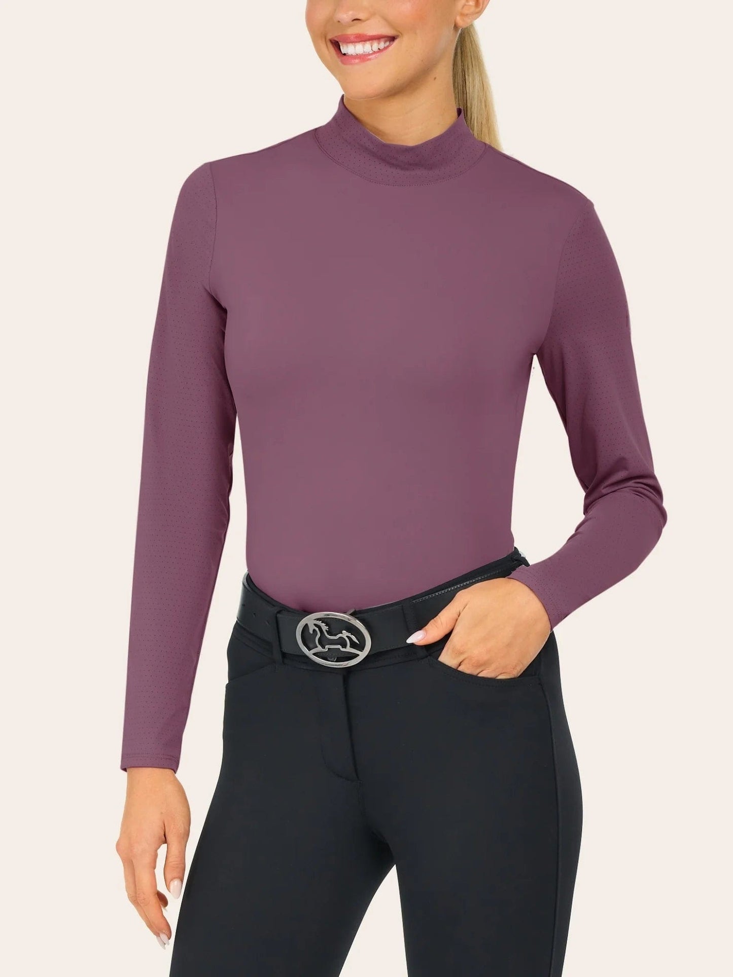 RJ Classics Sunshirt XXS / Tulipwood RJ Classics- Jemma Mock Neck Shirt equestrian team apparel online tack store mobile tack store custom farm apparel custom show stable clothing equestrian lifestyle horse show clothing riding clothes RJ Classics- Jemma Mock Neck Shirt horses equestrian tack store