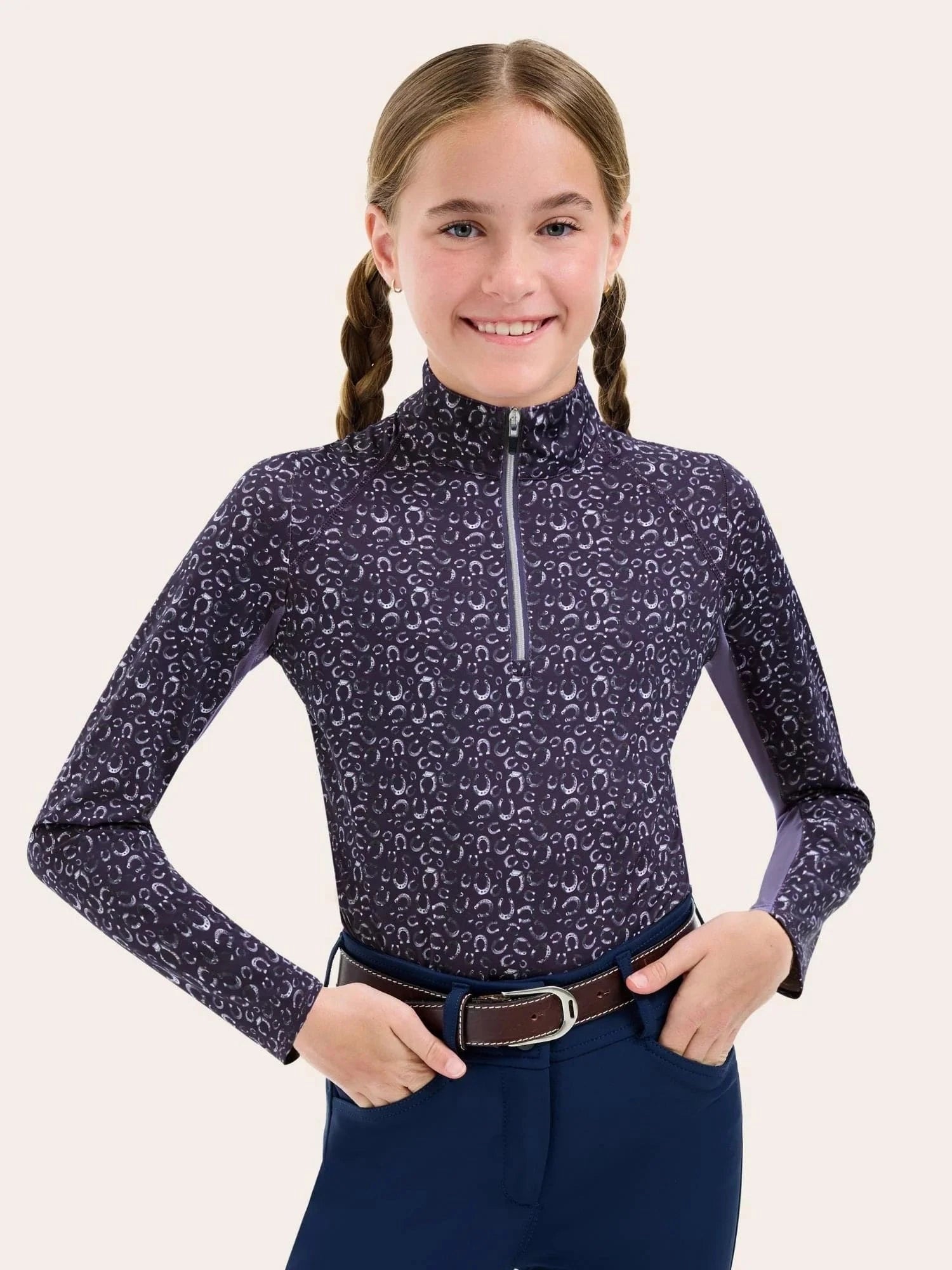 RJ Classics Training Shirt XS / Purple Horseshoes RJ Classics- Libby Jr Sun Shirt equestrian team apparel online tack store mobile tack store custom farm apparel custom show stable clothing equestrian lifestyle horse show clothing riding clothes RJ Classics- Libby Jr Sun Shirt horses equestrian tack store