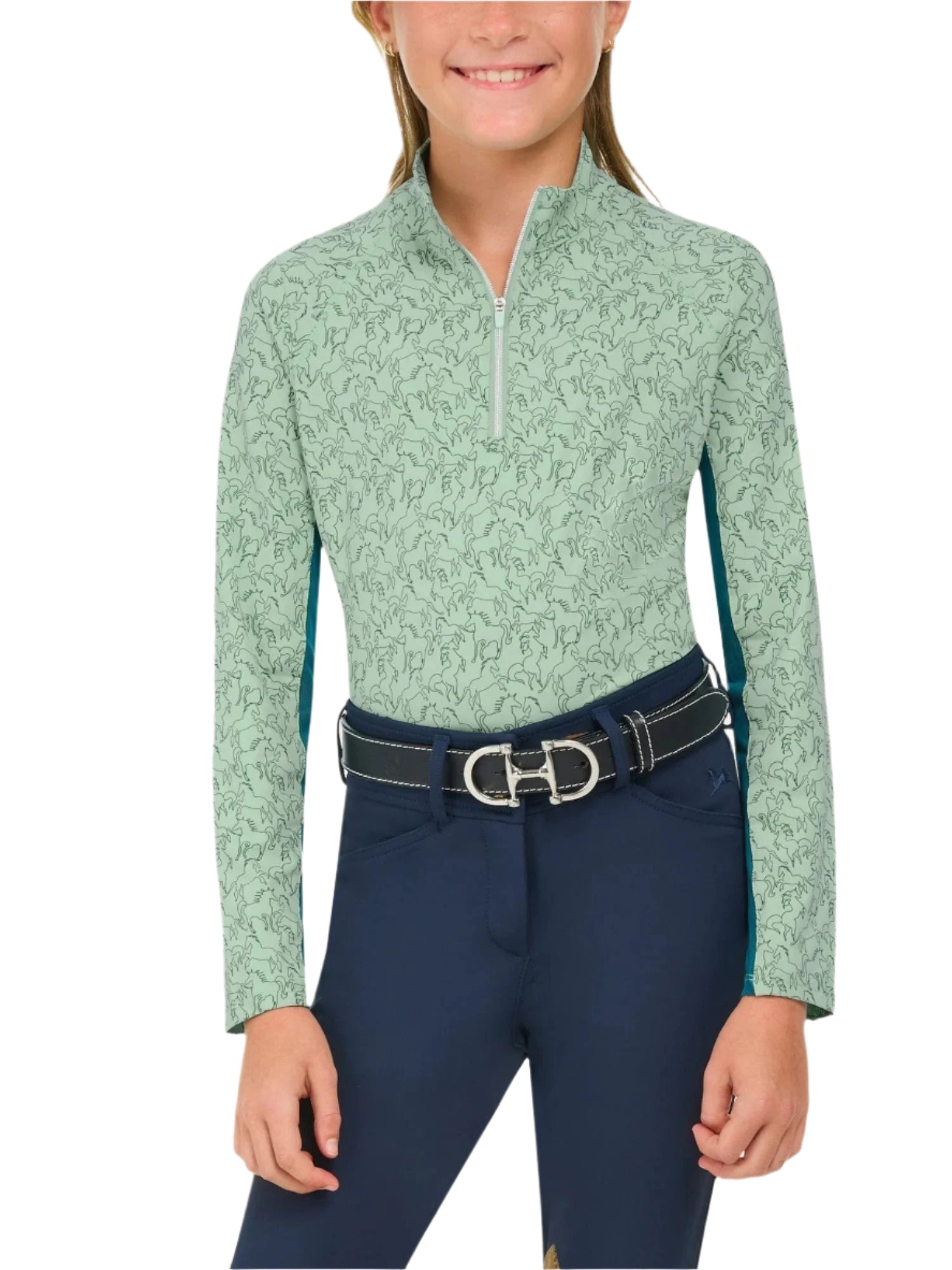 RJ Classics Training Shirt XS / Green Paddock Play RJ Classics- Libby Jr Sun Shirt equestrian team apparel online tack store mobile tack store custom farm apparel custom show stable clothing equestrian lifestyle horse show clothing riding clothes RJ Classics- Libby Jr Sun Shirt horses equestrian tack store