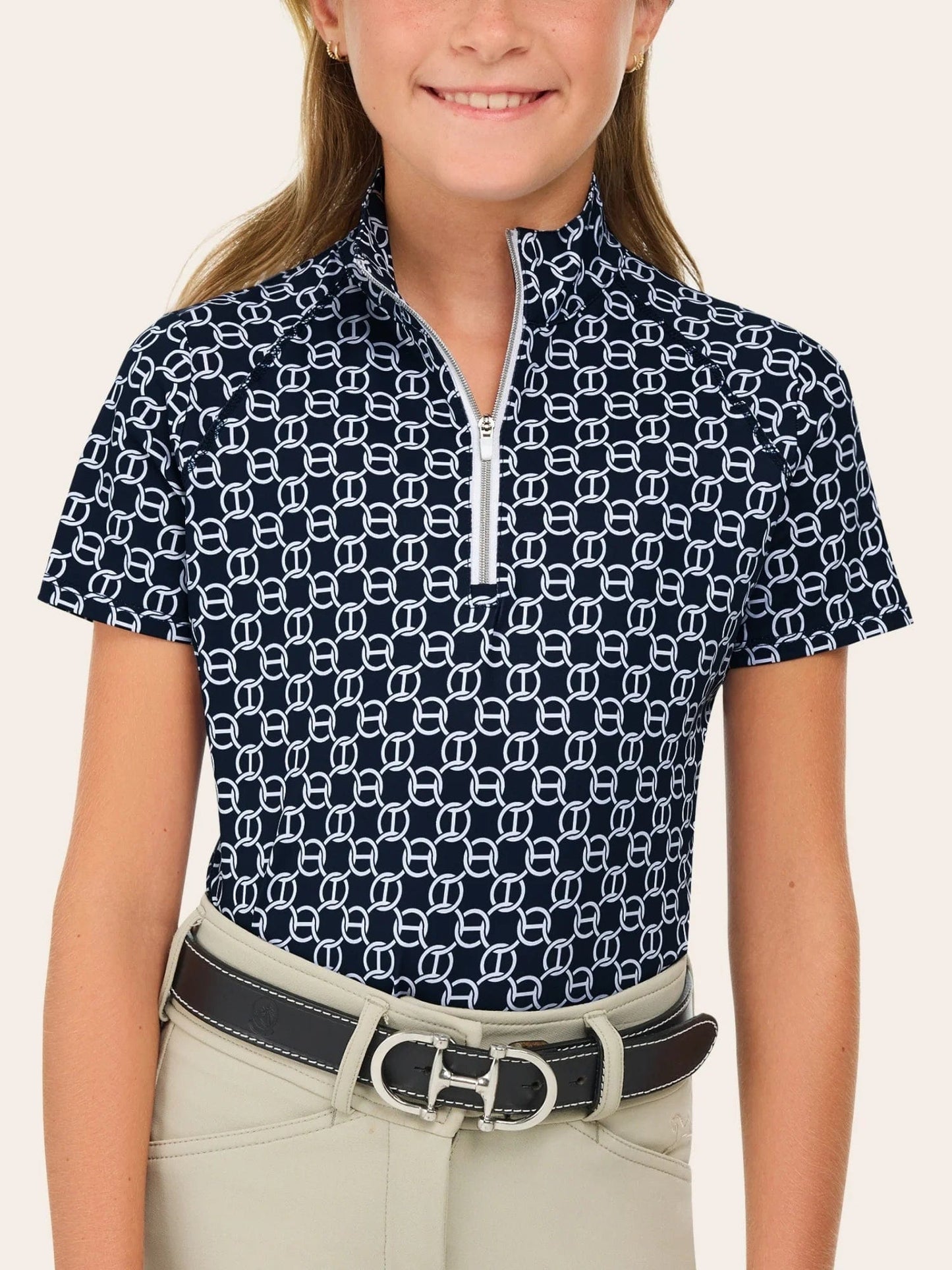RJ Classics Training Shirt XS / Navy Chain RJ Classics- Lucy Jr 1/4 Zip equestrian team apparel online tack store mobile tack store custom farm apparel custom show stable clothing equestrian lifestyle horse show clothing riding clothes RJ Classics- Lucy Jr 1/4 Zip horses equestrian tack store