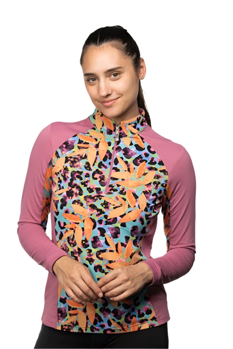 EIS Custom Team Shirts Tropical Printed African Violet EIS- Sunshirts S equestrian team apparel online tack store mobile tack store custom farm apparel custom show stable clothing equestrian lifestyle horse show clothing riding clothes horses equestrian tack store
