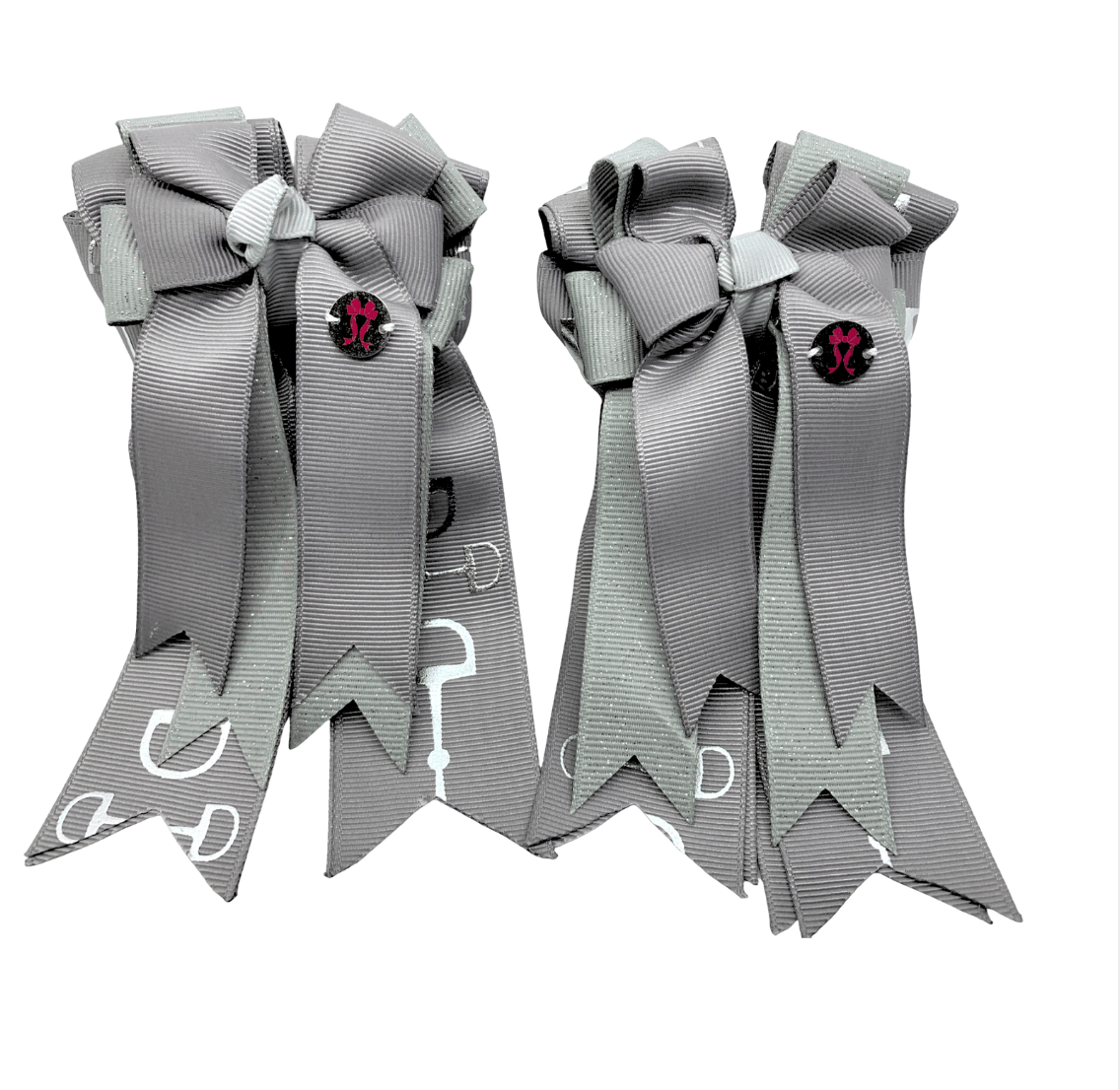 Ponytail Bows Online 3" Tails PonyTail Bows- Grey Glitter Bits equestrian team apparel online tack store mobile tack store custom farm apparel custom show stable clothing equestrian lifestyle horse show clothing riding clothes PonyTail Bows- Grey Glitter Bits horses equestrian tack store
