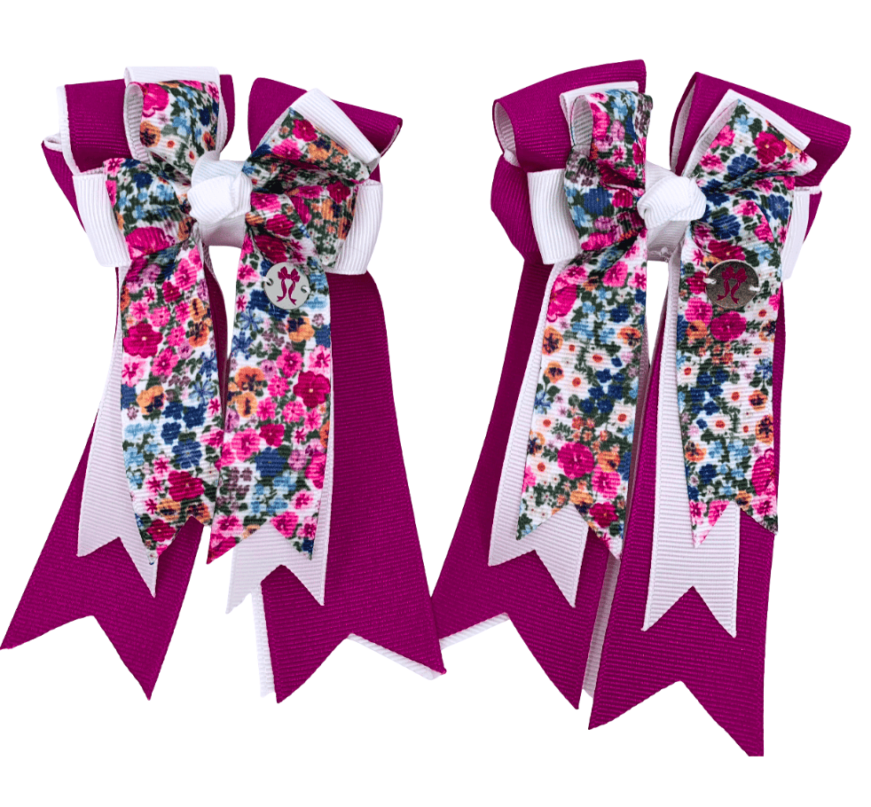 Ponytail Bows Online 3" Tails PonyTail Bows- Spring Fuchsia equestrian team apparel online tack store mobile tack store custom farm apparel custom show stable clothing equestrian lifestyle horse show clothing riding clothes PonyTail Bows- Spring Fuchsia horses equestrian tack store