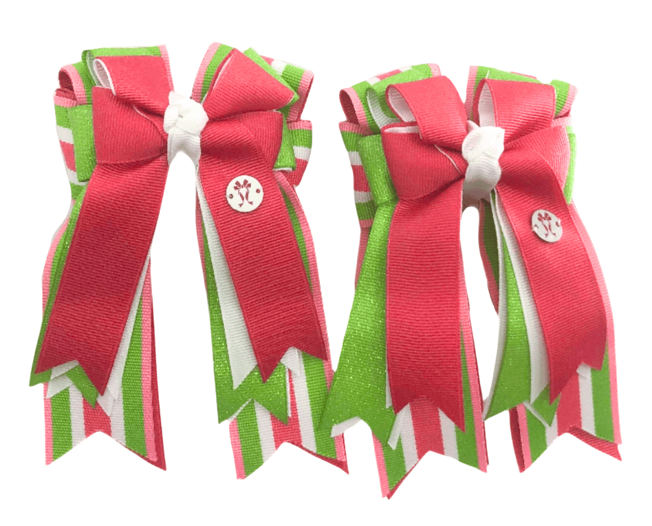 Ponytail Bows Online 3" Tails PonyTail Bows- Watermelon equestrian team apparel online tack store mobile tack store custom farm apparel custom show stable clothing equestrian lifestyle horse show clothing riding clothes PonyTail Bows- Watermelon horses equestrian tack store