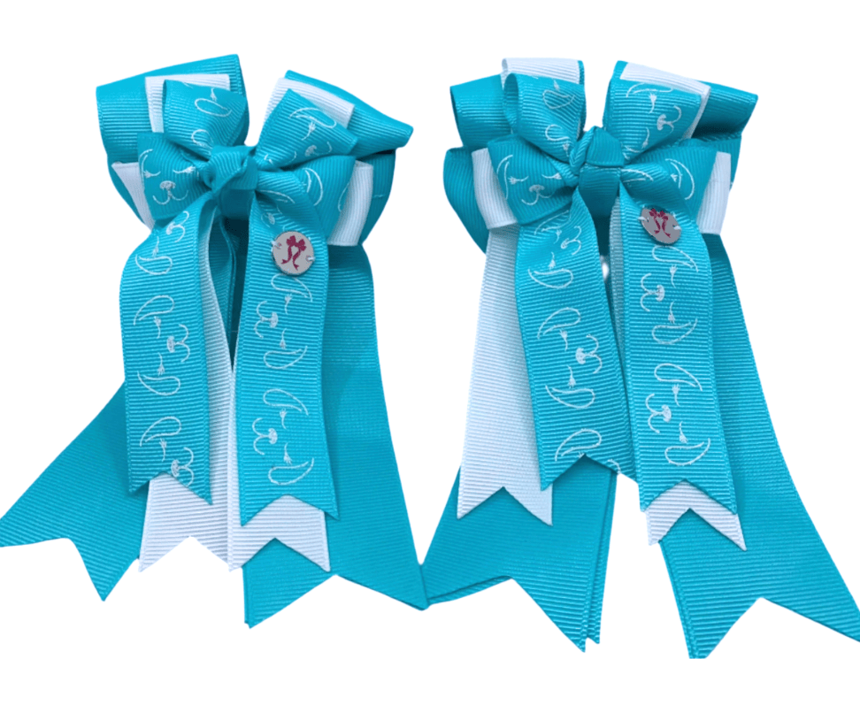 Ponytail Bows Online 3" Tails PonyTail Bows- Light Blue Puppies equestrian team apparel online tack store mobile tack store custom farm apparel custom show stable clothing equestrian lifestyle horse show clothing riding clothes PonyTail Bows- Light Blue Puppies horses equestrian tack store