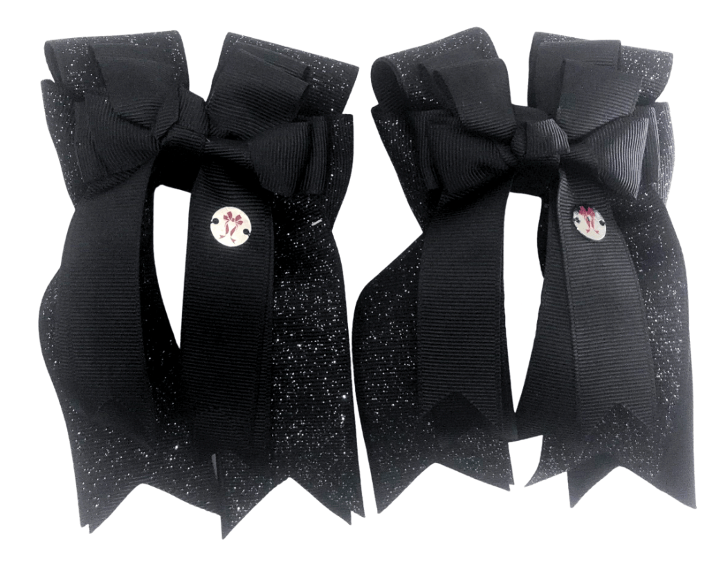 Ponytail Bows Online 3" Tails Black Solid PonyTail Bows equestrian team apparel online tack store mobile tack store custom farm apparel custom show stable clothing equestrian lifestyle horse show clothing riding clothes Black Solid PonyTail Bows horses equestrian tack store