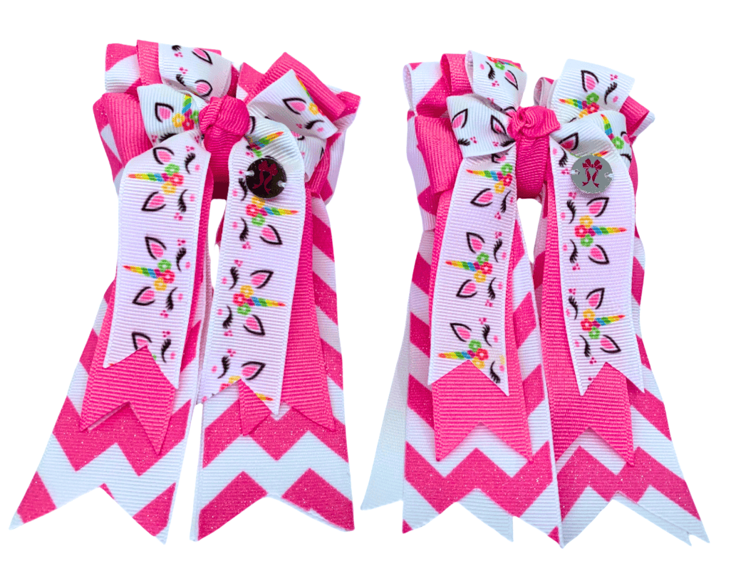 Ponytail Bows Online 3" Tails PonyTail Bows- Chevron (Unicorn Party) equestrian team apparel online tack store mobile tack store custom farm apparel custom show stable clothing equestrian lifestyle horse show clothing riding clothes PonyTail Bows- Chevron (Unicorn Party) horses equestrian tack store