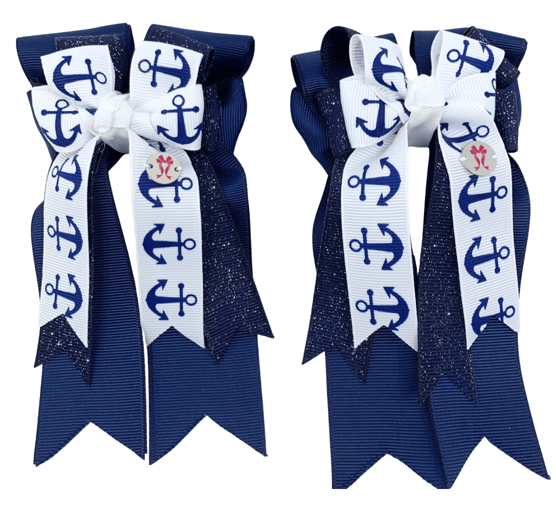 Ponytail Bows Online 3" Tails PonyTail Bows- Dazzle Anchors equestrian team apparel online tack store mobile tack store custom farm apparel custom show stable clothing equestrian lifestyle horse show clothing riding clothes PonyTail Bows- Dazzle Anchors horses equestrian tack store