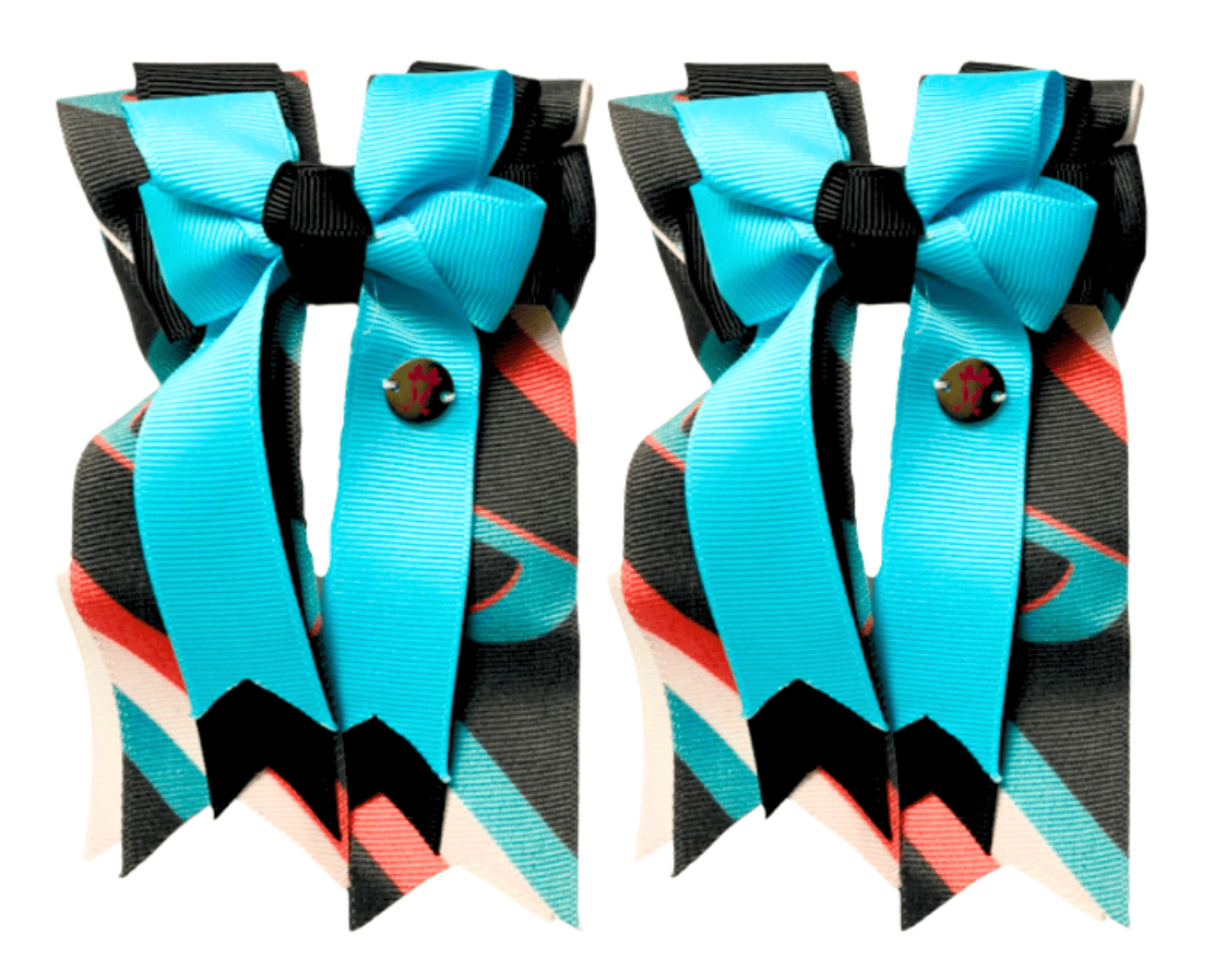 Ponytail Bows Online 3" Tails PonyTail Bows- TikTok (Geometric) equestrian team apparel online tack store mobile tack store custom farm apparel custom show stable clothing equestrian lifestyle horse show clothing riding clothes PonyTail Bows- TikTok (Geometric) horses equestrian tack store