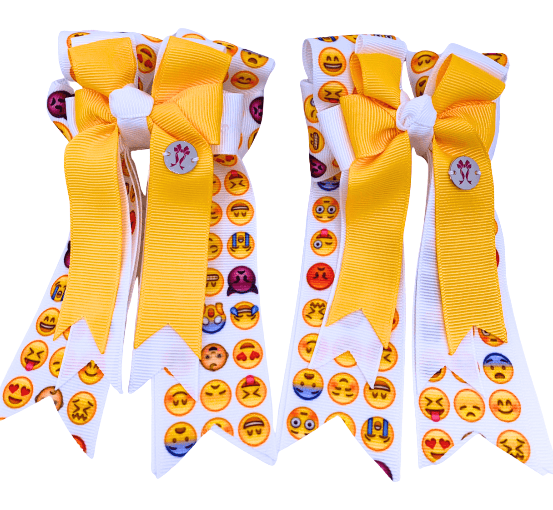 Ponytail Bows Online 3" Tails PonyTail Bows- Emoji Fun equestrian team apparel online tack store mobile tack store custom farm apparel custom show stable clothing equestrian lifestyle horse show clothing riding clothes PonyTail Bows- Emoji Fun horses equestrian tack store