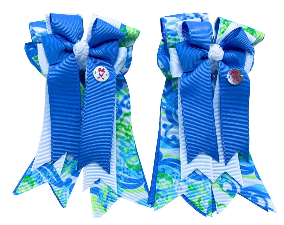 Ponytail Bows Online 3" Tails PonyTail Bows- Spring Earth equestrian team apparel online tack store mobile tack store custom farm apparel custom show stable clothing equestrian lifestyle horse show clothing riding clothes PonyTail Bows- Spring Earth horses equestrian tack store