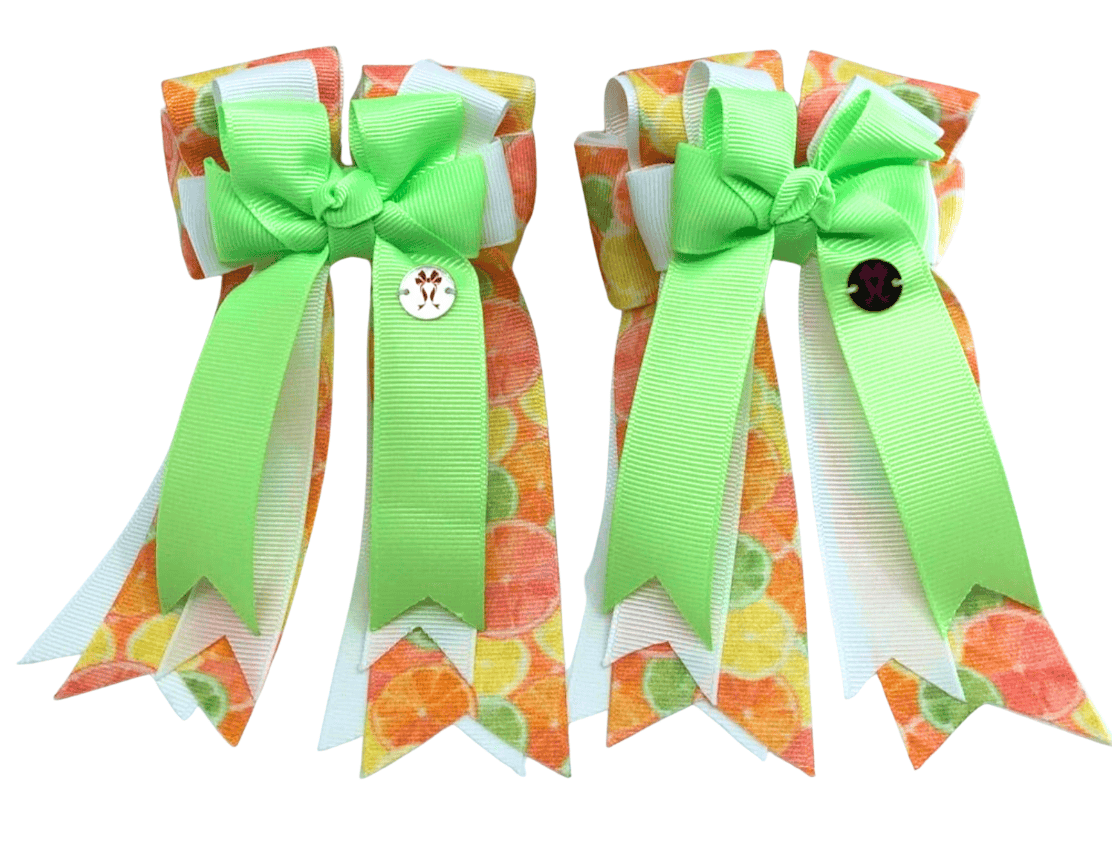 Ponytail Bows Online 3" Tails Citrus-Mint PonyTail Bows equestrian team apparel online tack store mobile tack store custom farm apparel custom show stable clothing equestrian lifestyle horse show clothing riding clothes Citrus-Mint PonyTail Bows horses equestrian tack store
