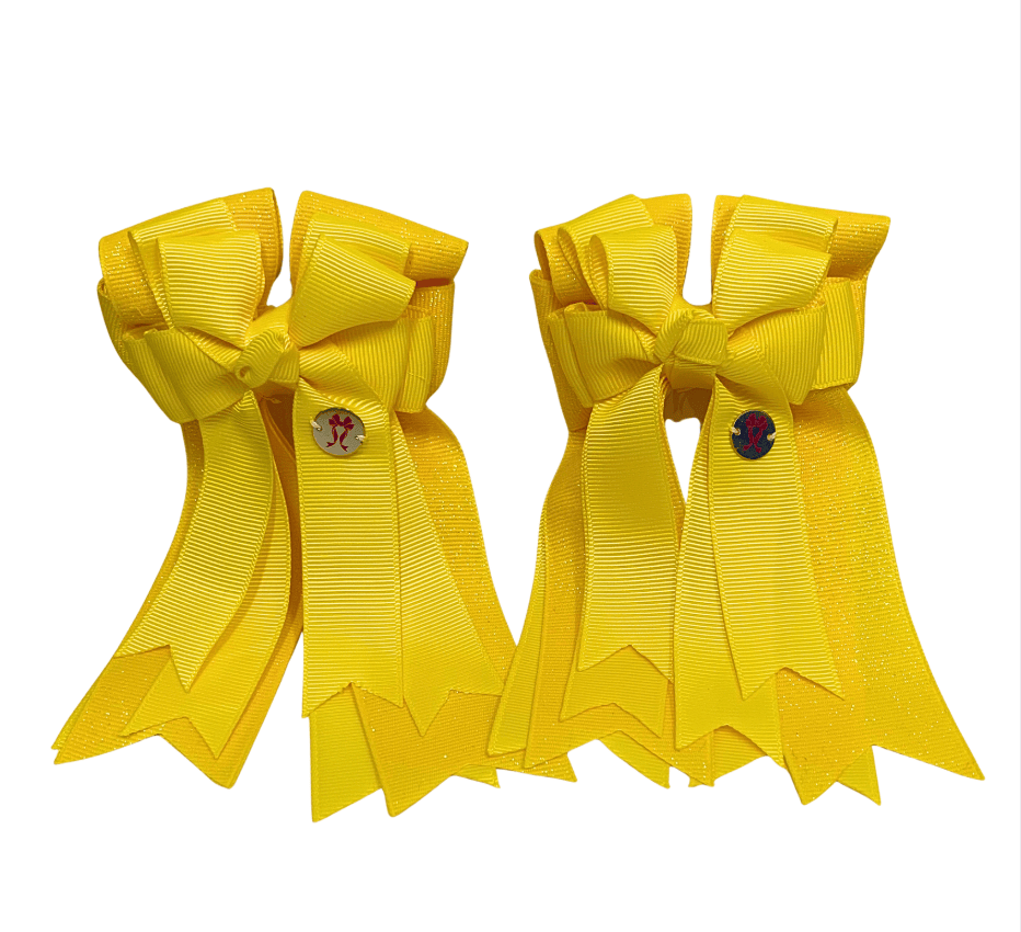 Ponytail Bows Online 3" Tails PonyTail Bows- Solid (Yellow) equestrian team apparel online tack store mobile tack store custom farm apparel custom show stable clothing equestrian lifestyle horse show clothing riding clothes PonyTail Bows- Solid (Yellow) horses equestrian tack store