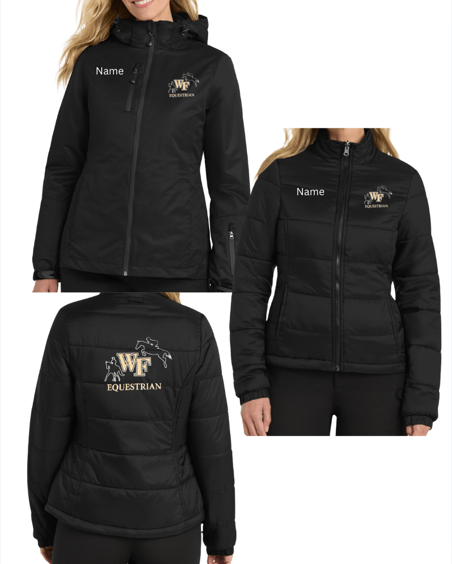 Equestrian Team Apparel Custom Jacket Black / XS WFU Equestrian- 3-in-1 Women's Waterproof RainJacket equestrian team apparel online tack store mobile tack store custom farm apparel custom show stable clothing equestrian lifestyle horse show clothing riding clothes WFU Equestrian- 3-in-1 Women's Waterproof RainJacket horses equestrian tack store
