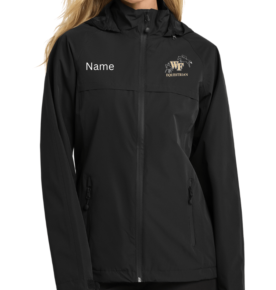 Equestrian Team Apparel Custom Jacket XS WFU Equestrian- Women's Waterproof Rain Jacket equestrian team apparel online tack store mobile tack store custom farm apparel custom show stable clothing equestrian lifestyle horse show clothing riding clothes WFU Equestrian- Women's Waterproof Rain Jacket horses equestrian tack store