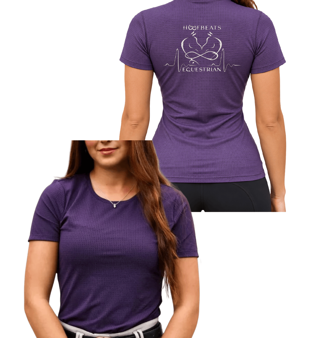 Equestrian Team Apparel Custom Shirts Purple / XXS HoofBeats Equestrian- Hallie Perforated Tee Shirt (Short Sleeve) equestrian team apparel online tack store mobile tack store custom farm apparel custom show stable clothing equestrian lifestyle horse show clothing riding clothes HoofBeats Equestrian- Hallie Perforated Tee Shirt (Short Sleeve) horses equestrian tack store