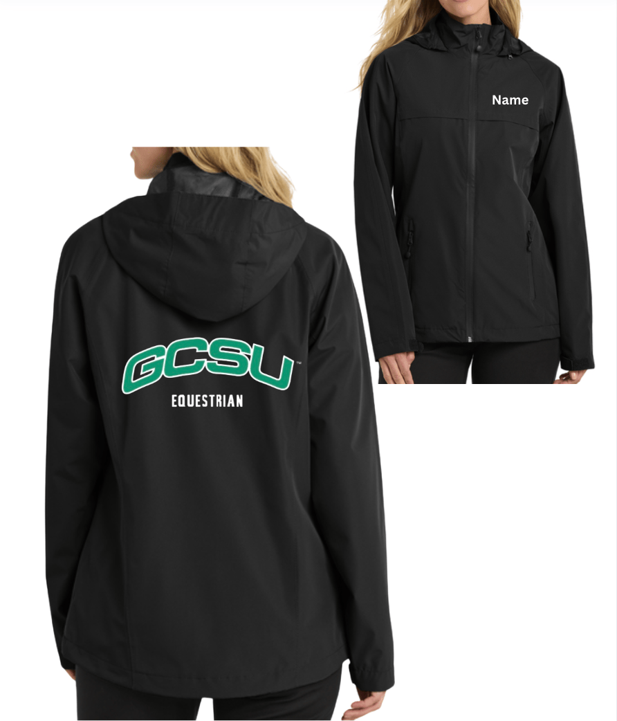 Equestrian Team Apparel custom rain jacket Georgia College- Waterproof Rain Jacket (Women's) equestrian team apparel online tack store mobile tack store custom farm apparel custom show stable clothing equestrian lifestyle horse show clothing riding clothes Georgia College- Waterproof Rain Jacket (Women's) horses equestrian tack store
