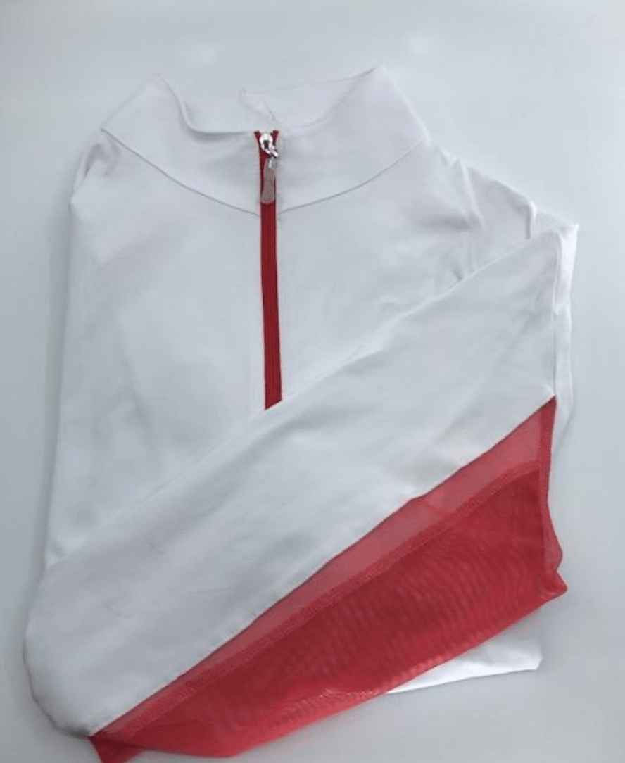 Tailored Sportsman Sun Shirt White/ strawberry Tailored Sportsman- Sun Shirt Long Sleeve Large equestrian team apparel online tack store mobile tack store custom farm apparel custom show stable clothing equestrian lifestyle horse show clothing riding clothes Tailored Sportsman- Sun Shirt Long Sleeve Large horses equestrian tack store