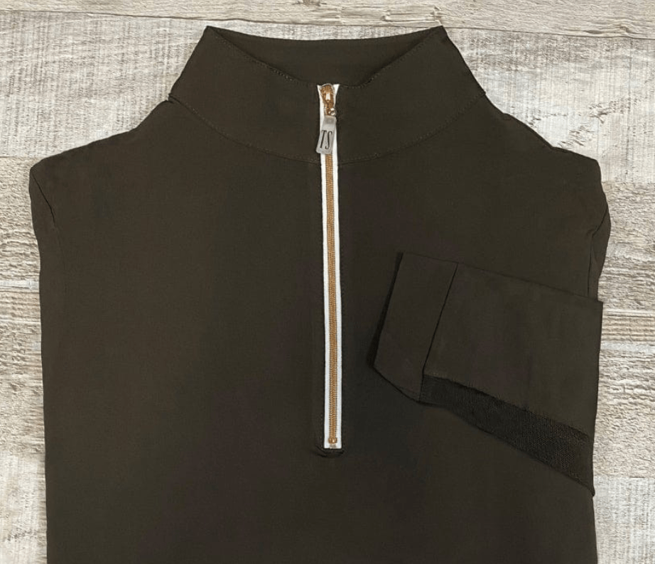 Tailored Sportsman Sun Shirt Espresso/silver Tailored Sportsman- Sun Shirt Long Sleeve Medium equestrian team apparel online tack store mobile tack store custom farm apparel custom show stable clothing equestrian lifestyle horse show clothing riding clothes Tailored Sportsman- Sun Shirt Long Sleeve Medium horses equestrian tack store