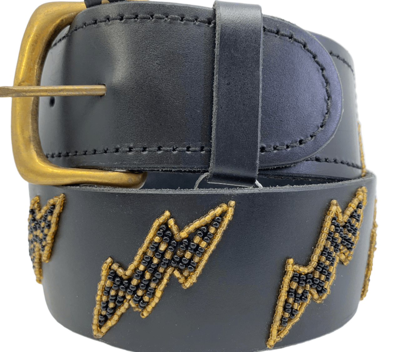 Zinj Designs Black Lightning Bolt Belt- 1.75" Beaded Assorted Designs XS equestrian team apparel online tack store mobile tack store custom farm apparel custom show stable clothing equestrian lifestyle horse show clothing riding clothes Belt- 1.75" Beaded Assorted Designs XS horses equestrian tack store