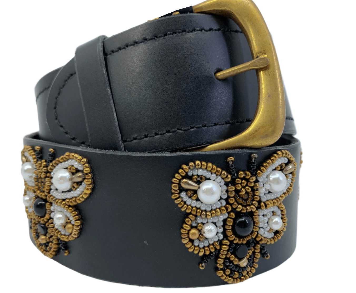Zinj Designs Belt Butterfly gold Belt- 1.75" Beaded Assorted Designs XXS equestrian team apparel online tack store mobile tack store custom farm apparel custom show stable clothing equestrian lifestyle horse show clothing riding clothes Belt- 1.75" Beaded Assorted Designs XXS horses equestrian tack store