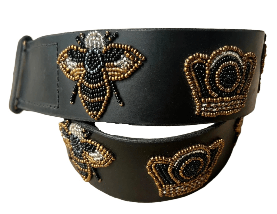 Zinj Designs Belt Queen Bee Belt- 1.75" Beaded Assorted Designs XXS equestrian team apparel online tack store mobile tack store custom farm apparel custom show stable clothing equestrian lifestyle horse show clothing riding clothes Belt- 1.75" Beaded Assorted Designs XXS horses equestrian tack store