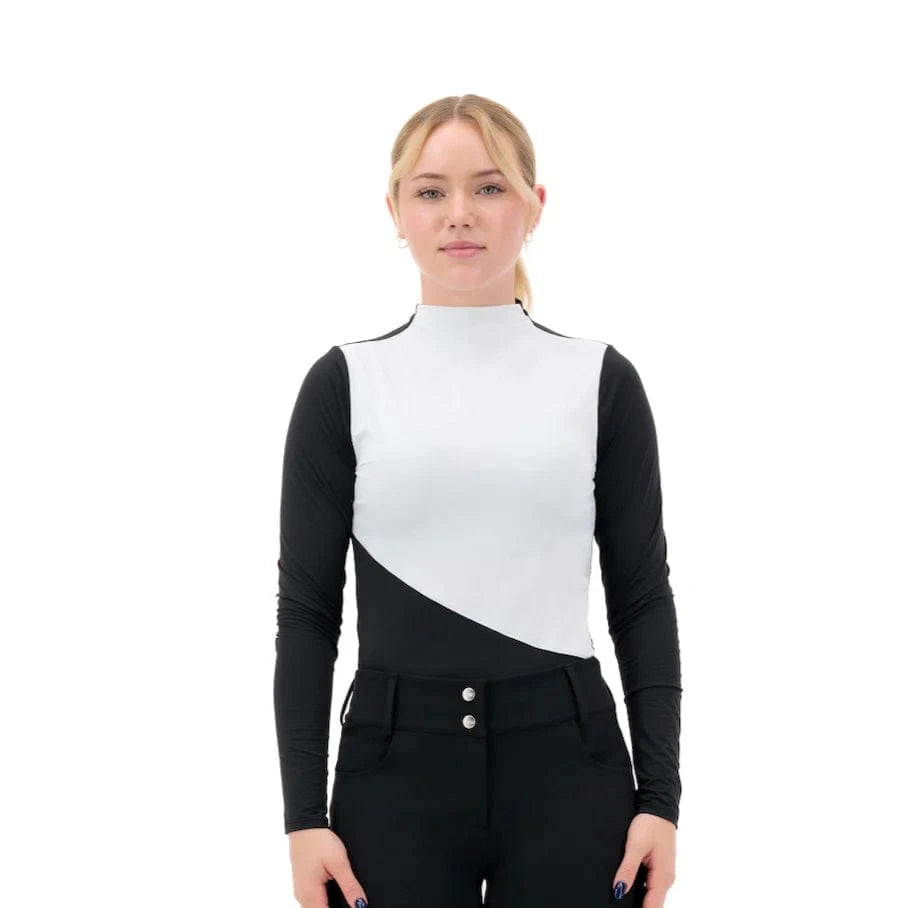 Armateq White/Black / XS Armateq- Mock Neck Long Sleeve Top equestrian team apparel online tack store mobile tack store custom farm apparel custom show stable clothing equestrian lifestyle horse show clothing riding clothes Armateq- Mock Neck Long Sleeve Top horses equestrian tack store