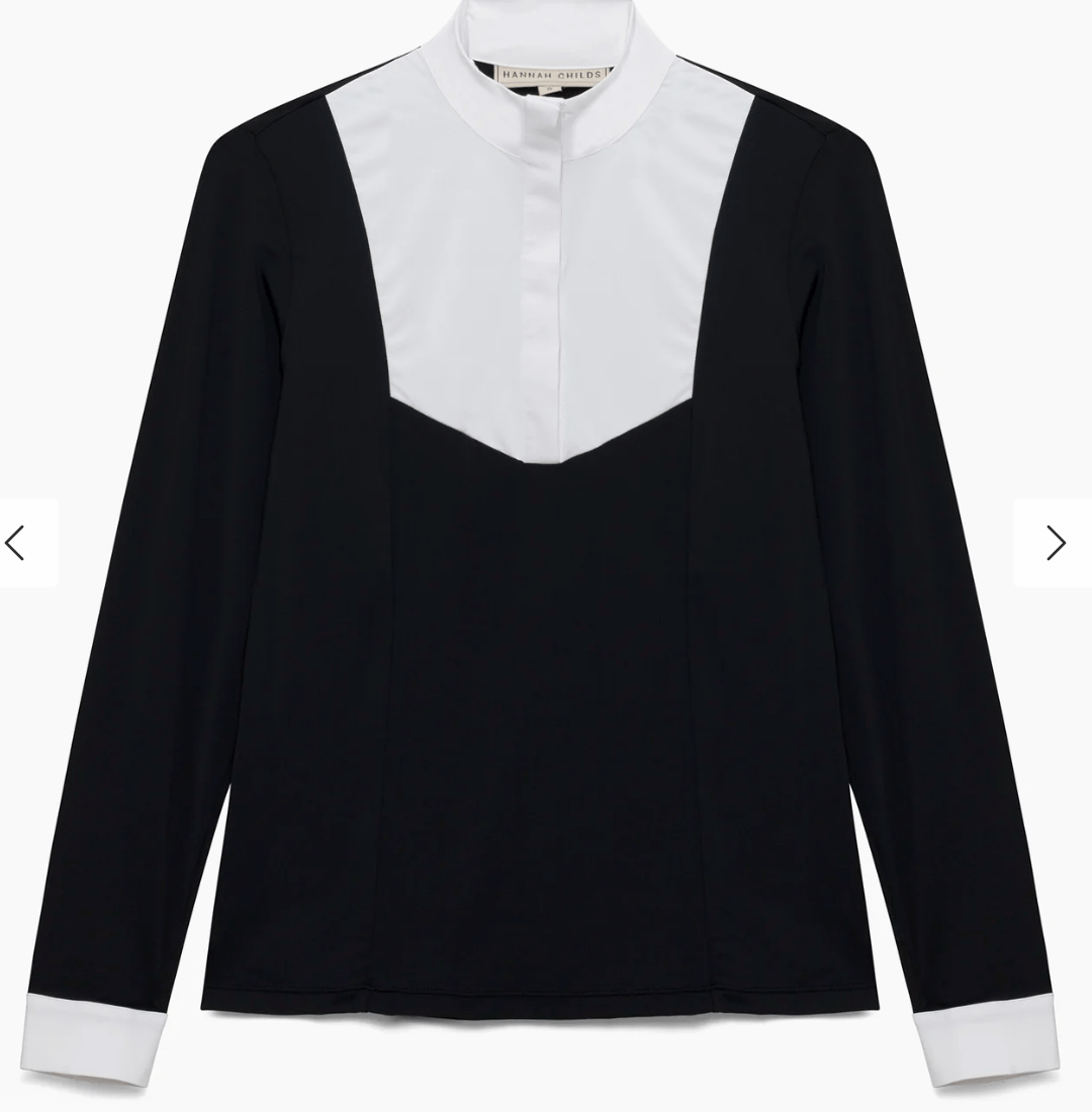 Hannah Childs Show Shirt Pitch Black / XXS Hannah Childs- Luna Show Shirt (Long Sleeve) equestrian team apparel online tack store mobile tack store custom farm apparel custom show stable clothing equestrian lifestyle horse show clothing riding clothes Hannah Childs- Luna Show Shirt (Long Sleeve) horses equestrian tack store