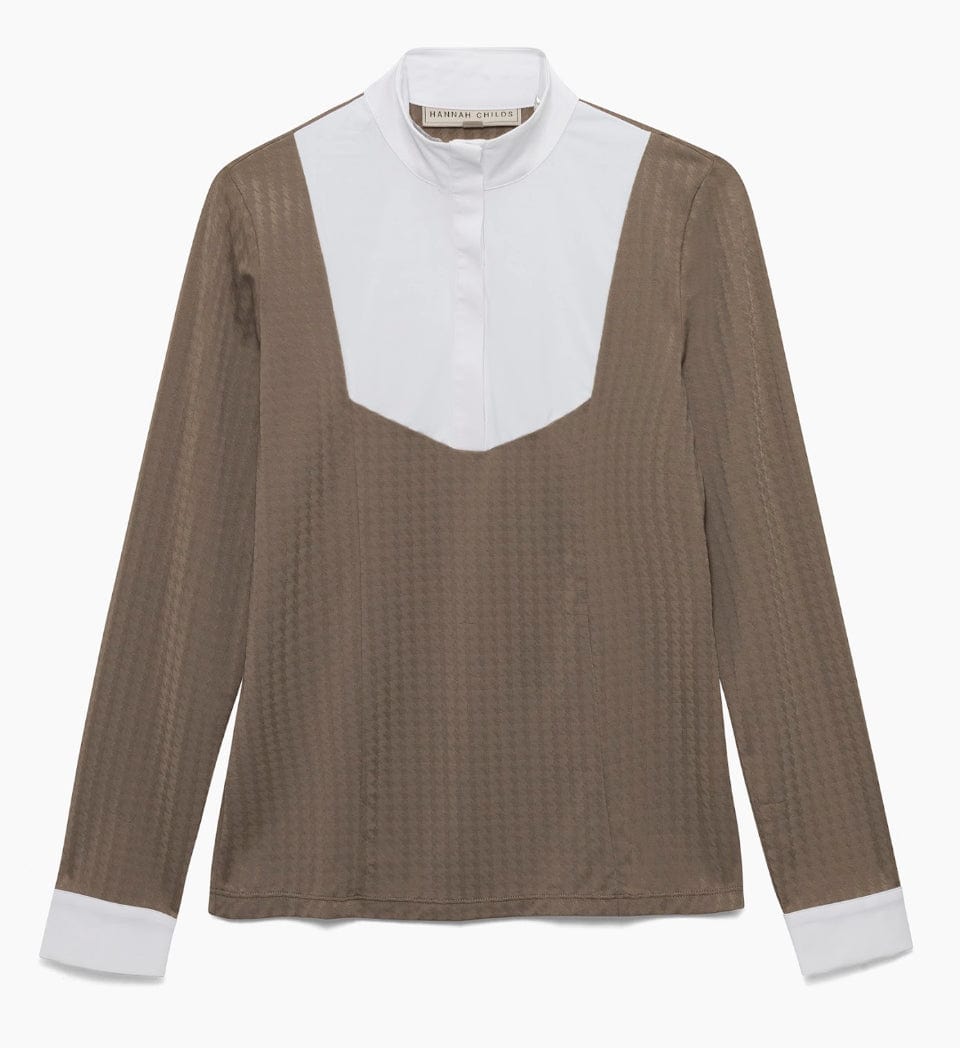 Hannah Childs Show Shirt Cappuccino Houndstooth / XXS Hannah Childs- Luna Show Shirt (Long Sleeve) equestrian team apparel online tack store mobile tack store custom farm apparel custom show stable clothing equestrian lifestyle horse show clothing riding clothes Hannah Childs- Luna Show Shirt (Long Sleeve) horses equestrian tack store
