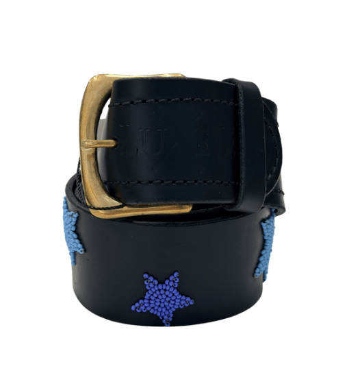 Zinj Designs Belt Stars (Multi Blue) Belt- 1.75" Beaded Assorted Designs M/L equestrian team apparel online tack store mobile tack store custom farm apparel custom show stable clothing equestrian lifestyle horse show clothing riding clothes Belt- 1.75" Beaded Assorted Designs M/L horses equestrian tack store