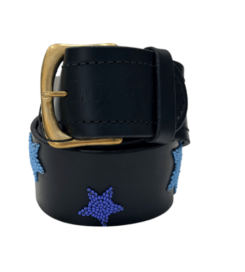 Zinj Designs Belt Stars (multi blue) Belt- 1.75" Beaded Assorted Designs XXS equestrian team apparel online tack store mobile tack store custom farm apparel custom show stable clothing equestrian lifestyle horse show clothing riding clothes Belt- 1.75" Beaded Assorted Designs XXS horses equestrian tack store