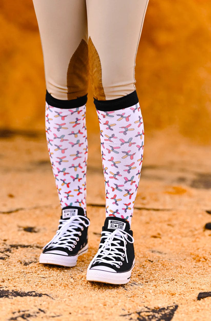 dreamers & schemers Boot Sock Dreamers & Schemers- Balloon Puppers equestrian team apparel online tack store mobile tack store custom farm apparel custom show stable clothing equestrian lifestyle horse show clothing riding clothes Unicorns & Fluffy Clouds Horse Riding Boot Socks horses equestrian tack store