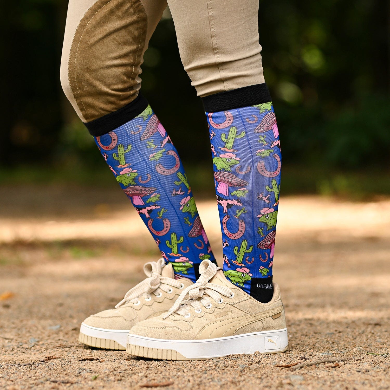 dreamers & schemers Boot Sock Dreamers & Schemers- Beam Me Up equestrian team apparel online tack store mobile tack store custom farm apparel custom show stable clothing equestrian lifestyle horse show clothing riding clothes Unicorns & Fluffy Clouds Horse Riding  Boot Socks horses equestrian tack store