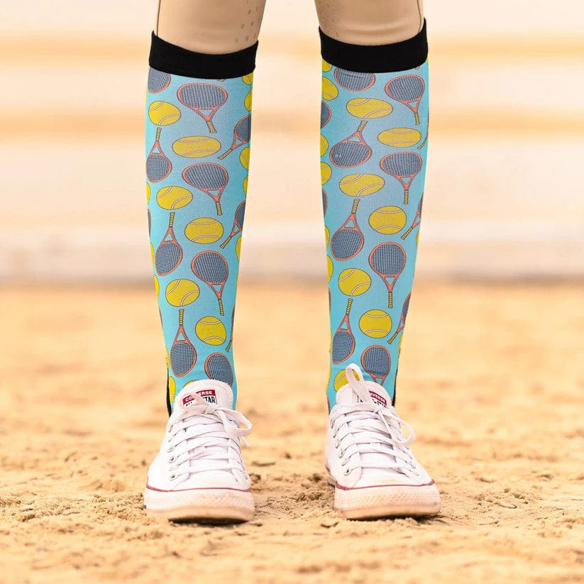 dreamers & schemers Boot Sock Dreamers & Schemers- Cause a Racquet equestrian team apparel online tack store mobile tack store custom farm apparel custom show stable clothing equestrian lifestyle horse show clothing riding clothes Unicorns & Fluffy Clouds Horse Riding Boot Socks horses equestrian tack store