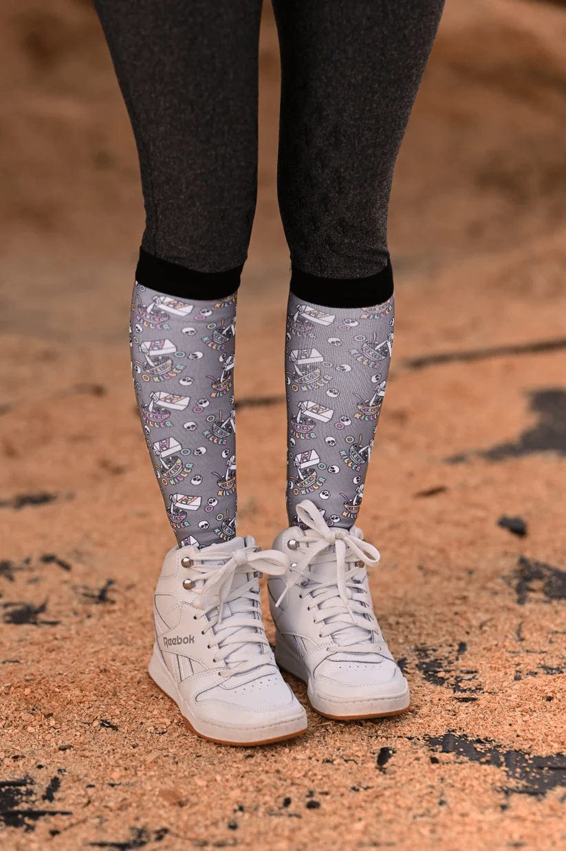 dreamers & schemers Boot Sock Dreamers & Schemers- Cereal Killer equestrian team apparel online tack store mobile tack store custom farm apparel custom show stable clothing equestrian lifestyle horse show clothing riding clothes Unicorns & Fluffy Clouds Horse Riding Boot Socks horses equestrian tack store