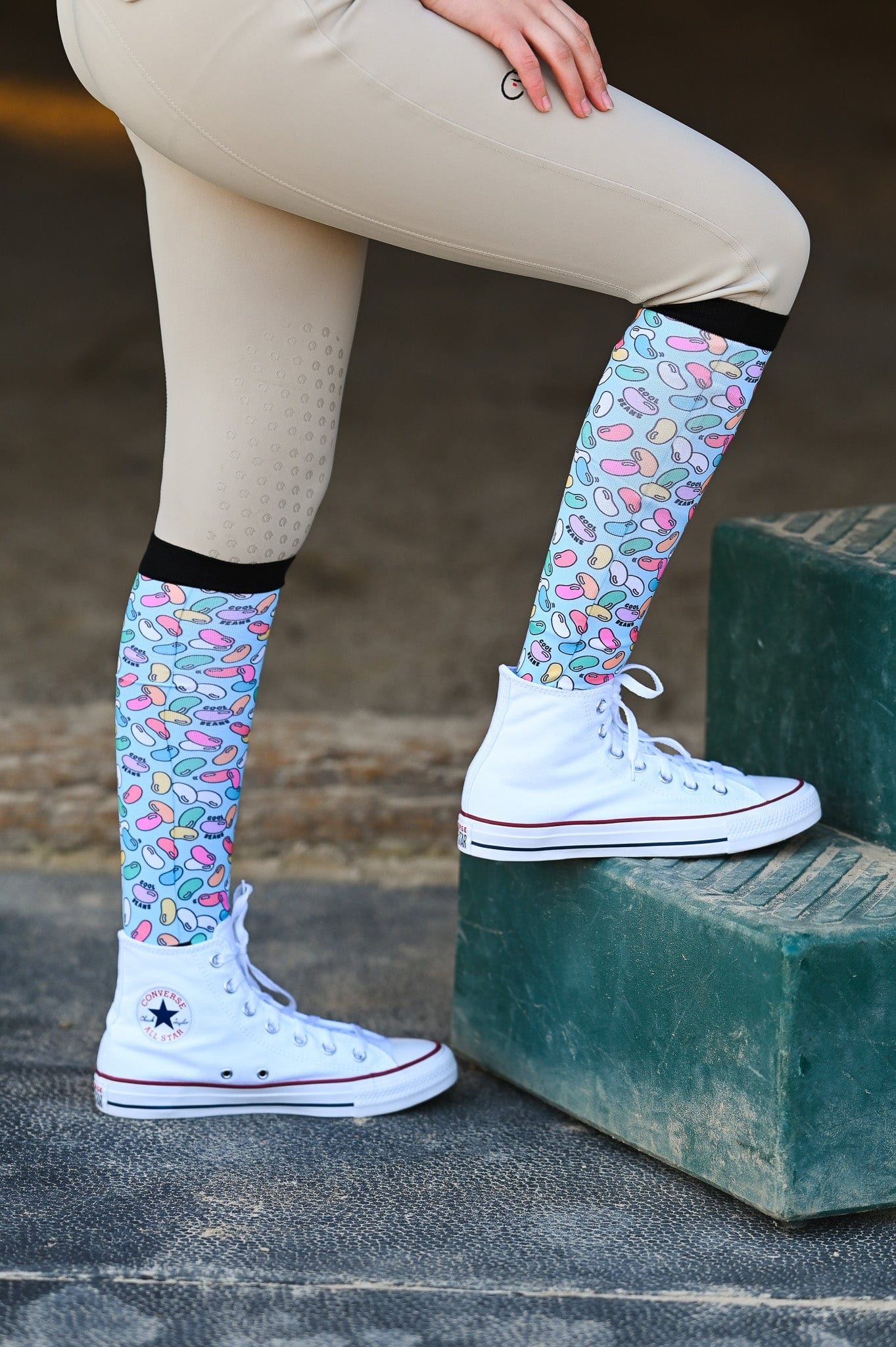 dreamers & schemers Boot Sock Dreamers & Schemers- Cool Beans equestrian team apparel online tack store mobile tack store custom farm apparel custom show stable clothing equestrian lifestyle horse show clothing riding clothes Unicorns & Fluffy Clouds Horse Riding Boot Socks horses equestrian tack store
