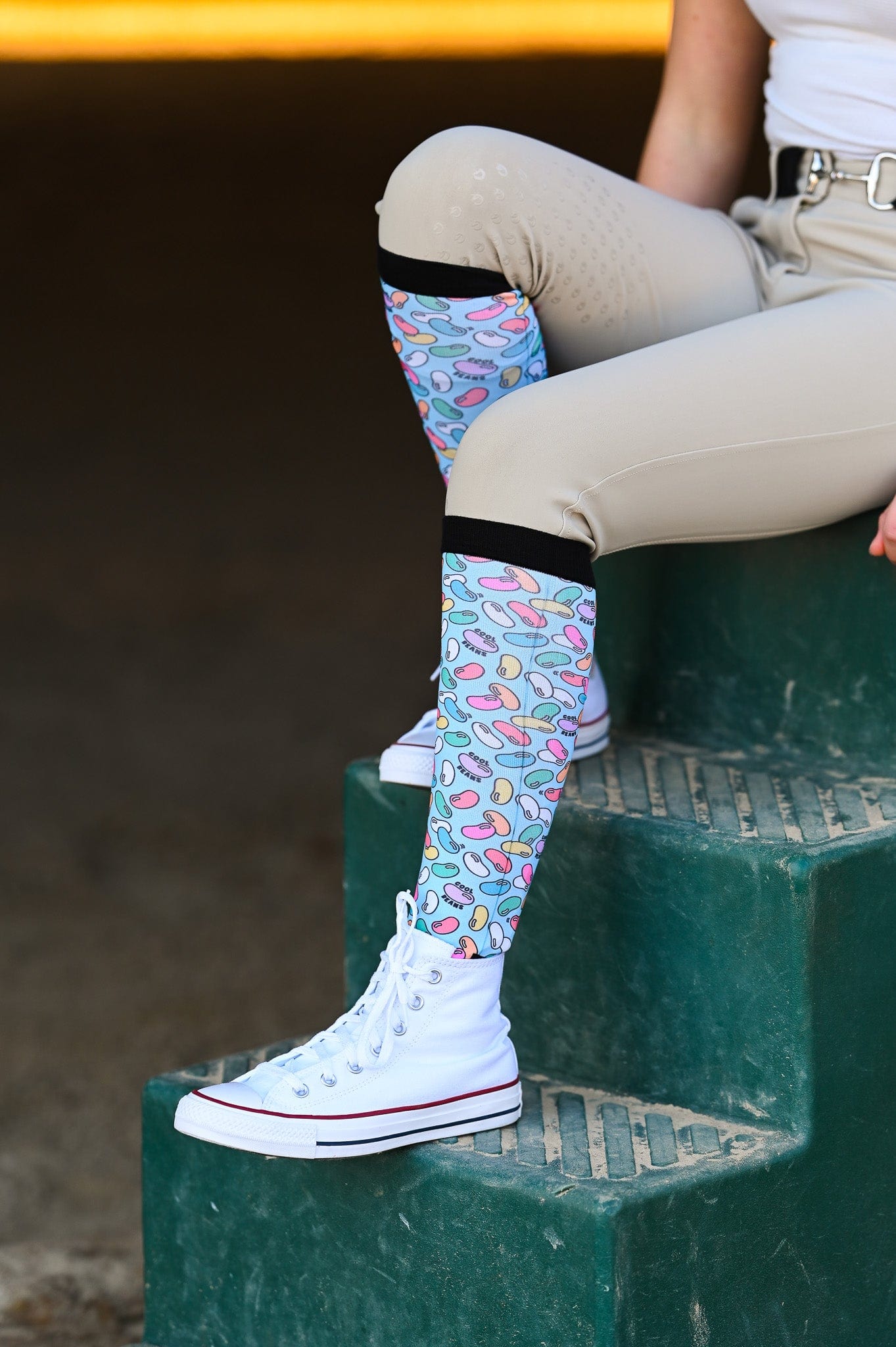 dreamers & schemers Boot Sock Dreamers & Schemers- Cool Beans equestrian team apparel online tack store mobile tack store custom farm apparel custom show stable clothing equestrian lifestyle horse show clothing riding clothes Unicorns & Fluffy Clouds Horse Riding Boot Socks horses equestrian tack store