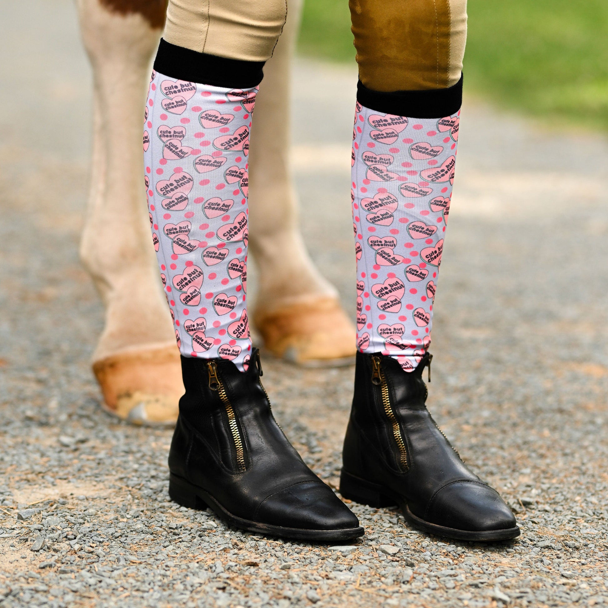 dreamers & schemers Boot Sock Dreamers & Schemers- Cute But Chestnut equestrian team apparel online tack store mobile tack store custom farm apparel custom show stable clothing equestrian lifestyle horse show clothing riding clothes Unicorns & Fluffy Clouds Horse Riding  Boot Socks horses equestrian tack store