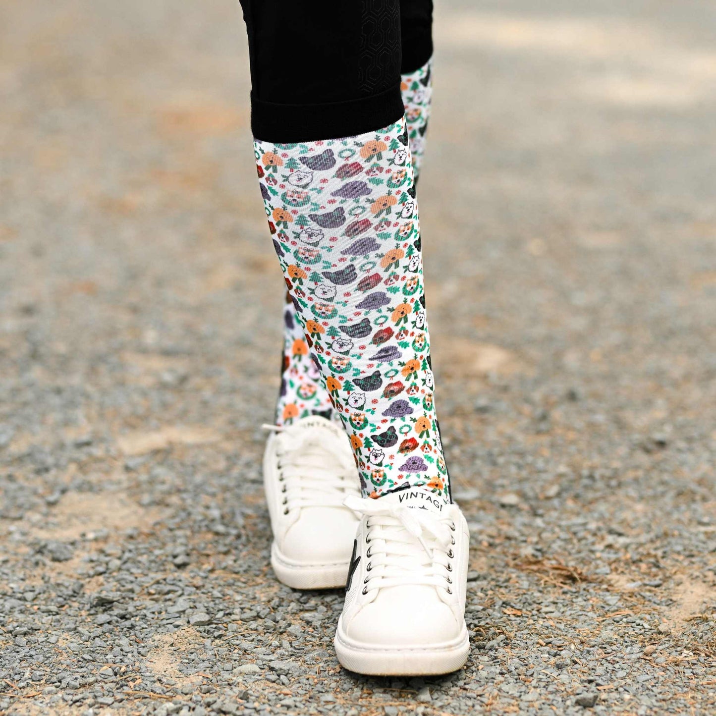 dreamers & schemers Boot Sock Dreamers & Schemers- Deck The Paws equestrian team apparel online tack store mobile tack store custom farm apparel custom show stable clothing equestrian lifestyle horse show clothing riding clothes Unicorns & Fluffy Clouds Horse Riding Boot Socks horses equestrian tack store