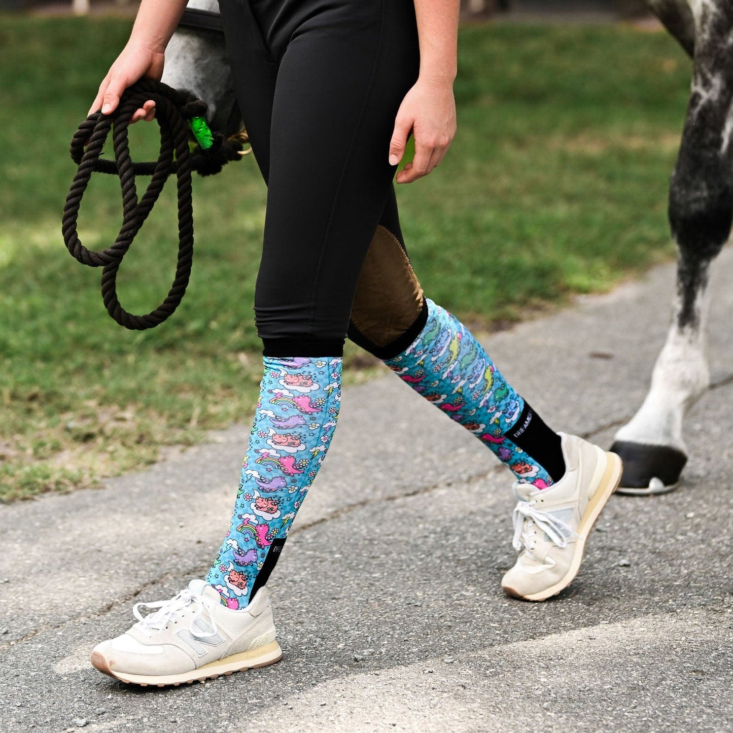 dreamers & schemers Boot Sock Dreamers & Schemers- Dragon Dreams (Youth) equestrian team apparel online tack store mobile tack store custom farm apparel custom show stable clothing equestrian lifestyle horse show clothing riding clothes Unicorns & Fluffy Clouds Horse Riding  Boot Socks horses equestrian tack store