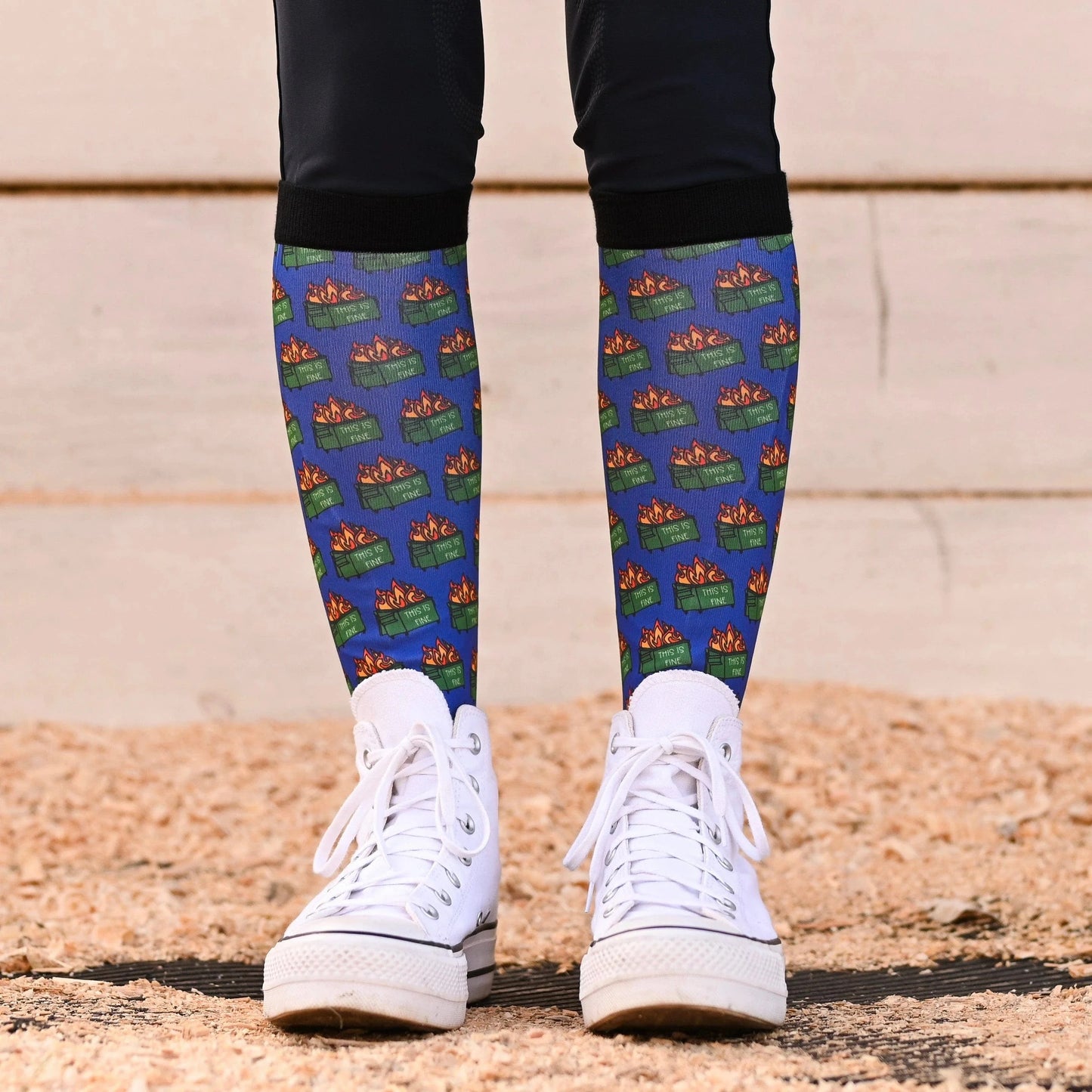 dreamers & schemers Boot Sock Dreamers & Schemers- Dumpster Fire 2.0 equestrian team apparel online tack store mobile tack store custom farm apparel custom show stable clothing equestrian lifestyle horse show clothing riding clothes Unicorns & Fluffy Clouds Horse Riding Boot Socks horses equestrian tack store