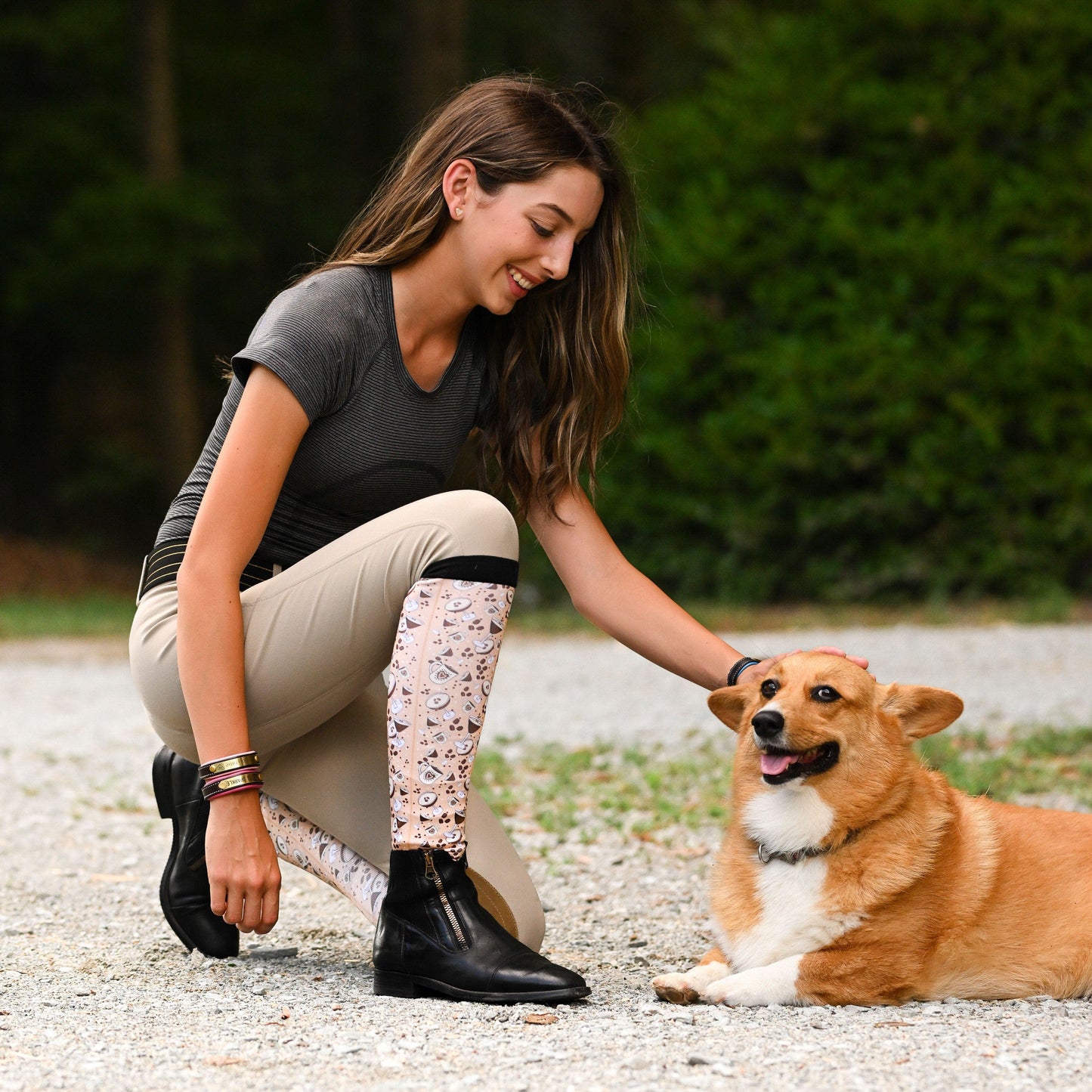 dreamers & schemers Boot Sock Dreamers & Schemers- Espresso Yourself equestrian team apparel online tack store mobile tack store custom farm apparel custom show stable clothing equestrian lifestyle horse show clothing riding clothes Unicorns & Fluffy Clouds Horse Riding  Boot Socks horses equestrian tack store
